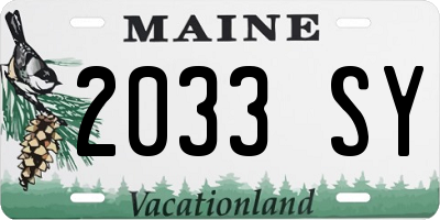 ME license plate 2033SY
