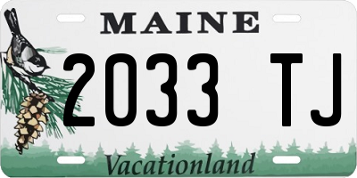 ME license plate 2033TJ