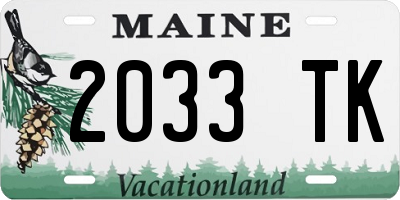 ME license plate 2033TK