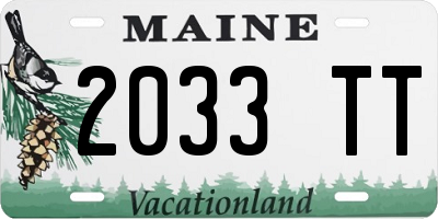 ME license plate 2033TT