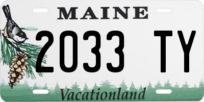 ME license plate 2033TY