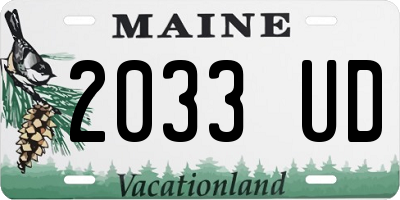 ME license plate 2033UD