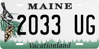 ME license plate 2033UG