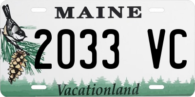 ME license plate 2033VC