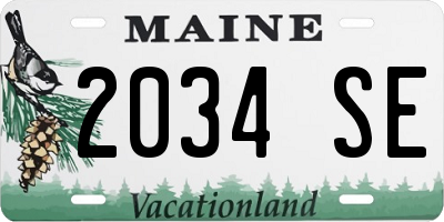 ME license plate 2034SE