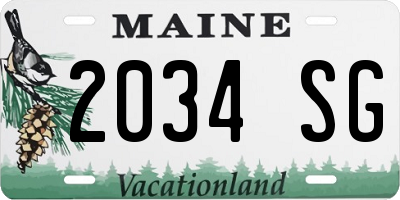 ME license plate 2034SG