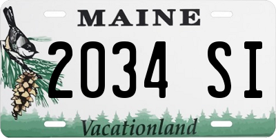 ME license plate 2034SI