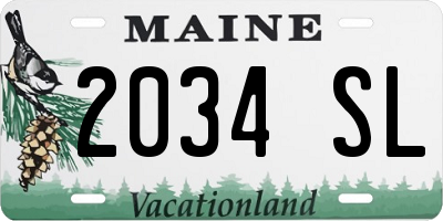 ME license plate 2034SL