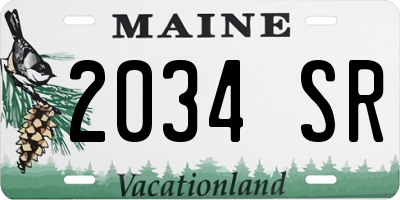 ME license plate 2034SR