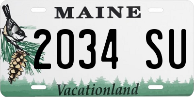ME license plate 2034SU