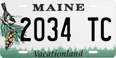 ME license plate 2034TC