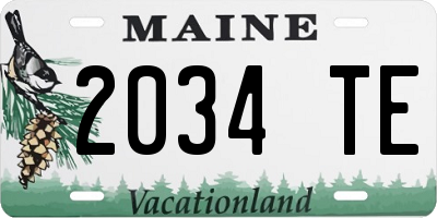 ME license plate 2034TE