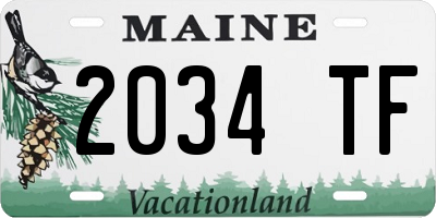 ME license plate 2034TF