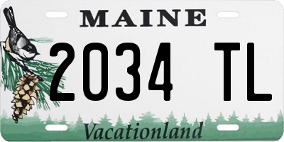 ME license plate 2034TL