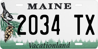 ME license plate 2034TX