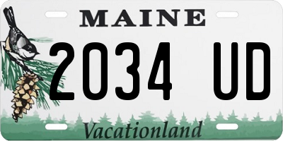 ME license plate 2034UD