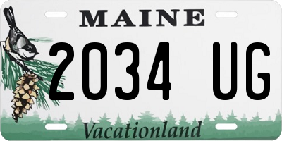 ME license plate 2034UG