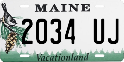 ME license plate 2034UJ