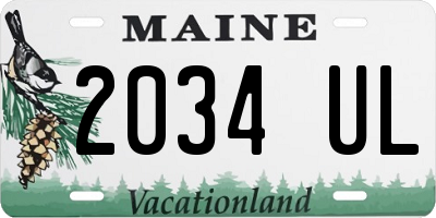 ME license plate 2034UL