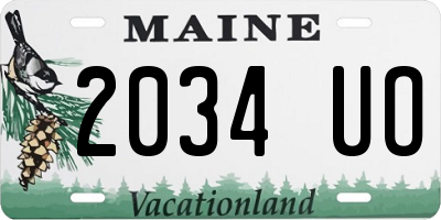 ME license plate 2034UO