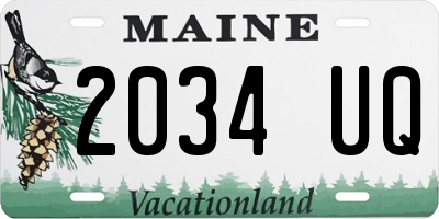 ME license plate 2034UQ