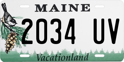 ME license plate 2034UV