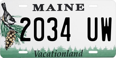 ME license plate 2034UW