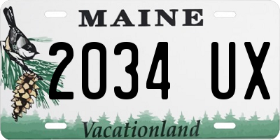 ME license plate 2034UX