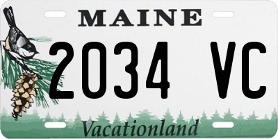 ME license plate 2034VC