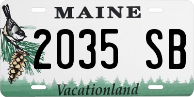 ME license plate 2035SB