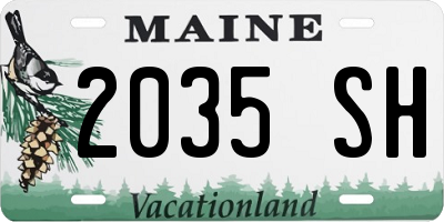 ME license plate 2035SH