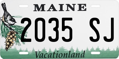 ME license plate 2035SJ