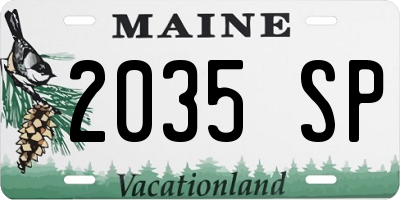 ME license plate 2035SP