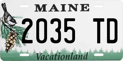 ME license plate 2035TD