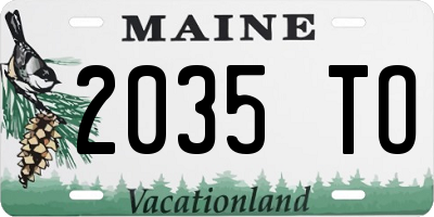 ME license plate 2035TO