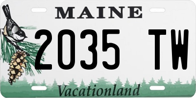 ME license plate 2035TW