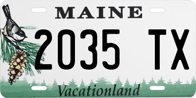 ME license plate 2035TX