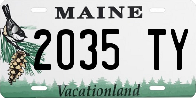 ME license plate 2035TY
