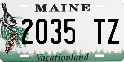 ME license plate 2035TZ