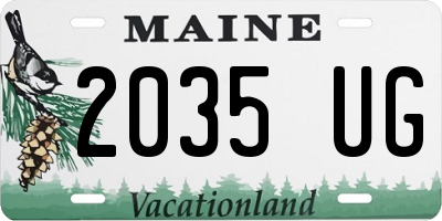 ME license plate 2035UG