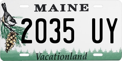 ME license plate 2035UY