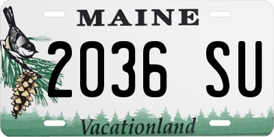 ME license plate 2036SU