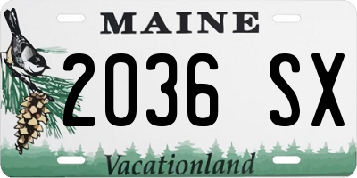 ME license plate 2036SX