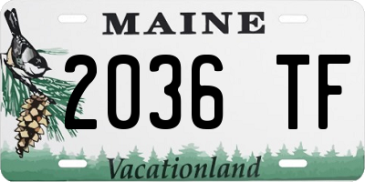 ME license plate 2036TF