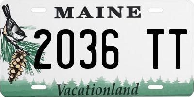 ME license plate 2036TT