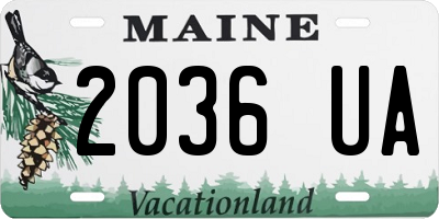 ME license plate 2036UA