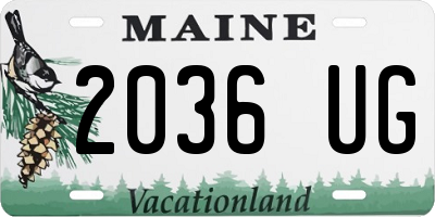 ME license plate 2036UG