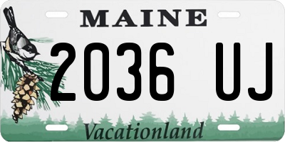 ME license plate 2036UJ