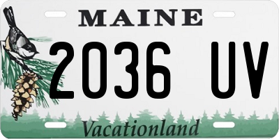 ME license plate 2036UV