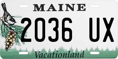 ME license plate 2036UX